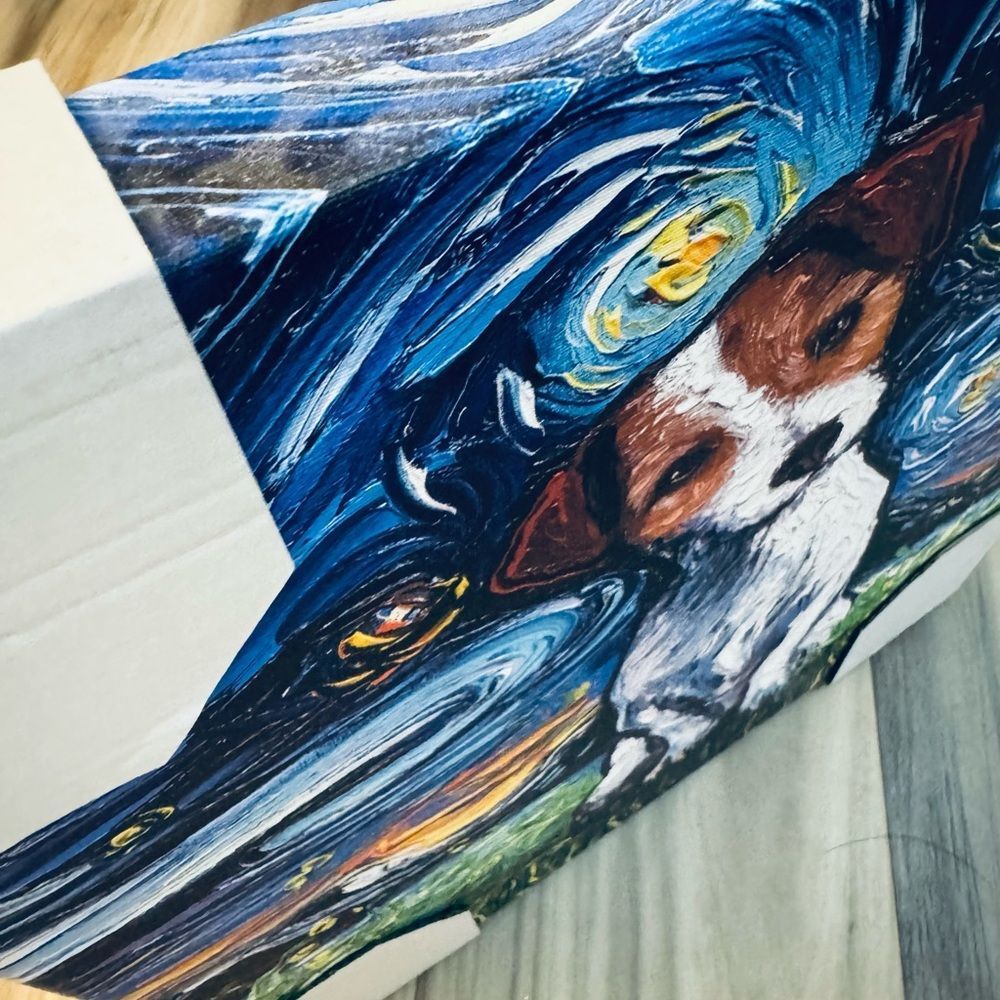 Jack Russell Terrier Dog Van Gogh Starry Night Wall Art Canvas - Picture 3 of 3